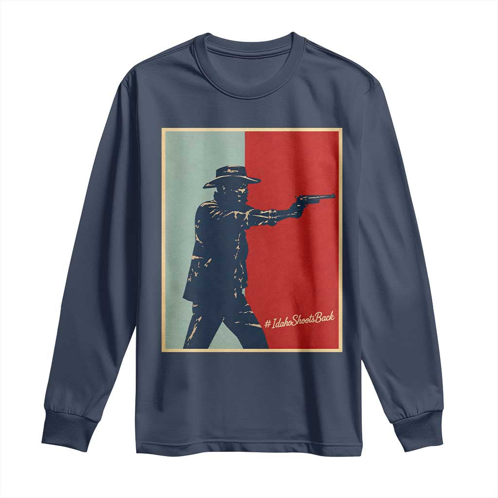 Idaho Shoots Back Vintage Pop Art Poster Style Graphic Long Sleeve Shirt