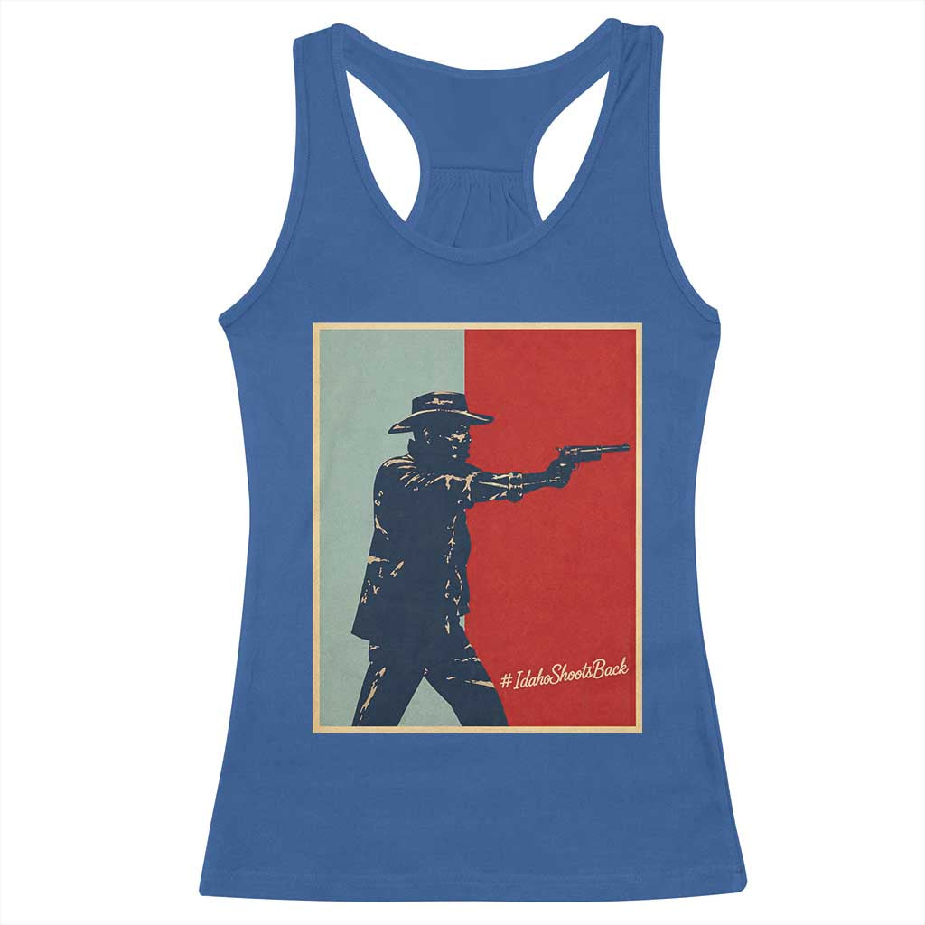 Idaho Shoots Back Vintage Pop Art Poster Style Graphic Racerback Tank Top