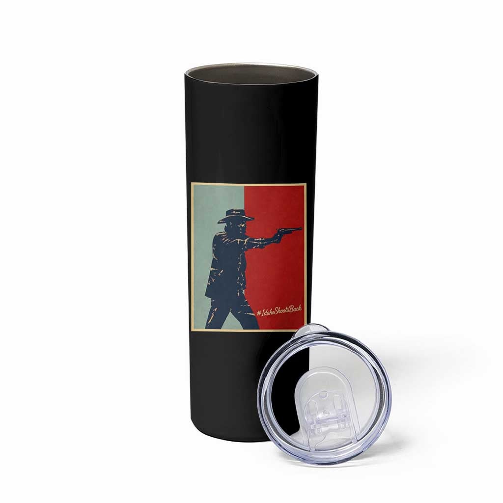 Idaho Shoots Back Vintage Pop Art Poster Style Graphic Skinny Tumbler