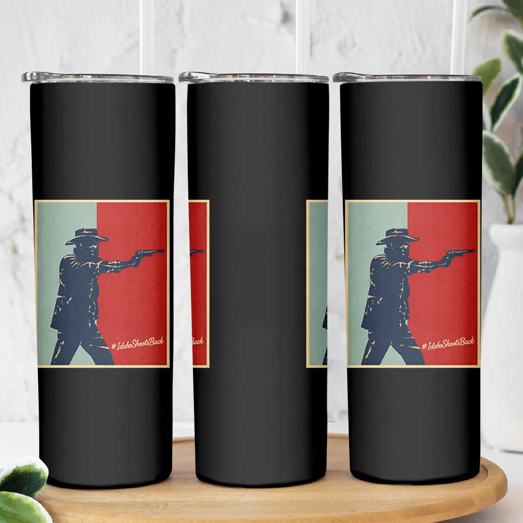 Idaho Shoots Back Vintage Pop Art Poster Style Graphic Skinny Tumbler