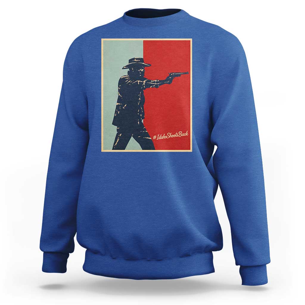 Idaho Shoots Back Vintage Pop Art Poster Style Graphic Sweatshirt