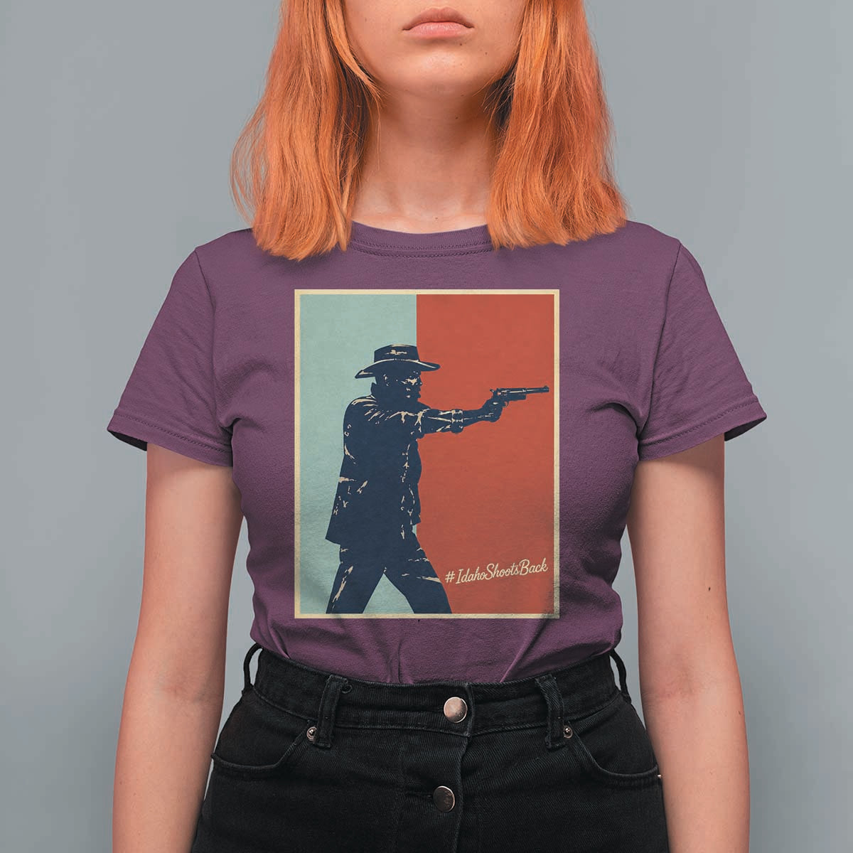 Idaho Shoots Back Vintage Pop Art Poster Style Graphic T Shirt For Women