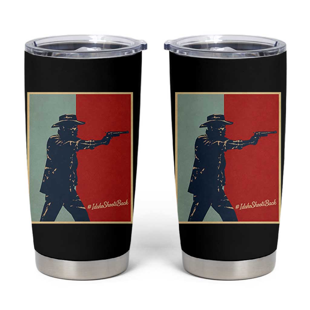 Idaho Shoots Back Vintage Pop Art Poster Style Graphic Tumbler Cup