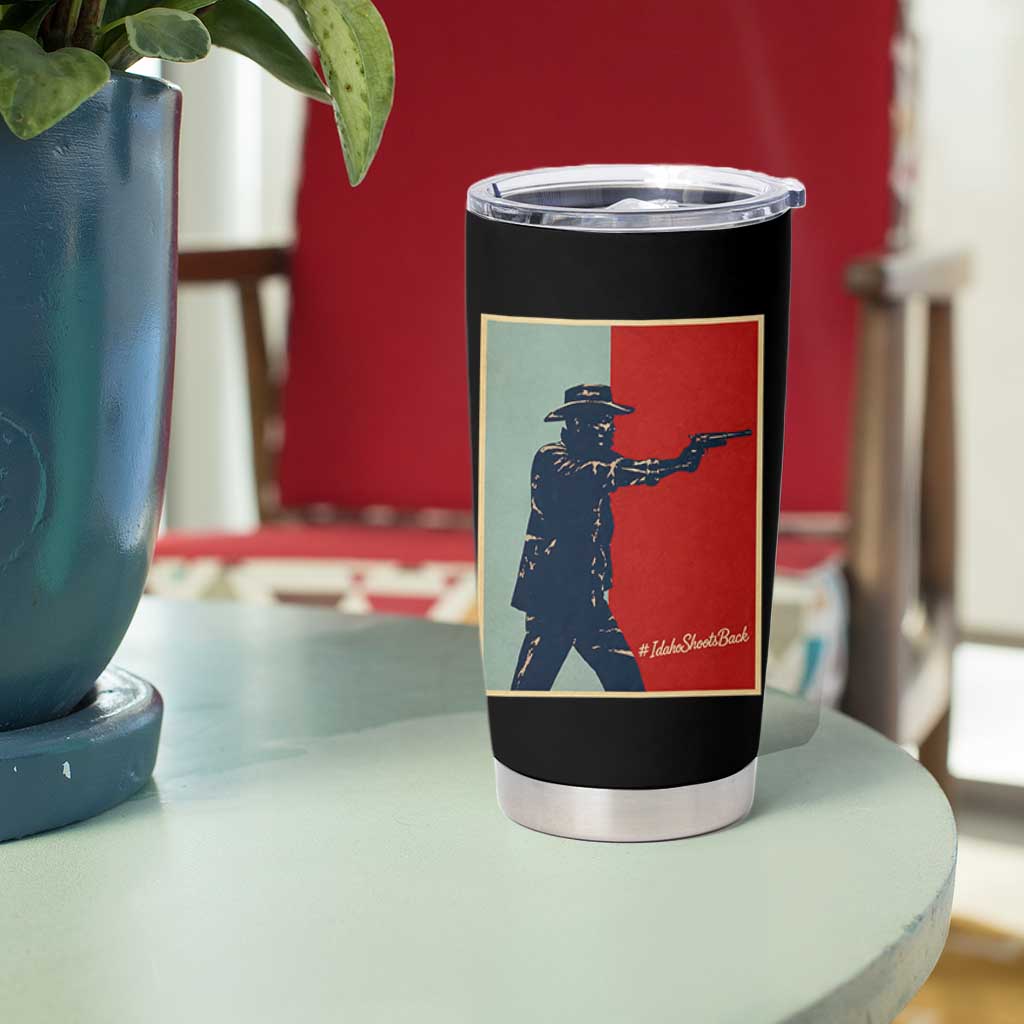 Idaho Shoots Back Vintage Pop Art Poster Style Graphic Tumbler Cup