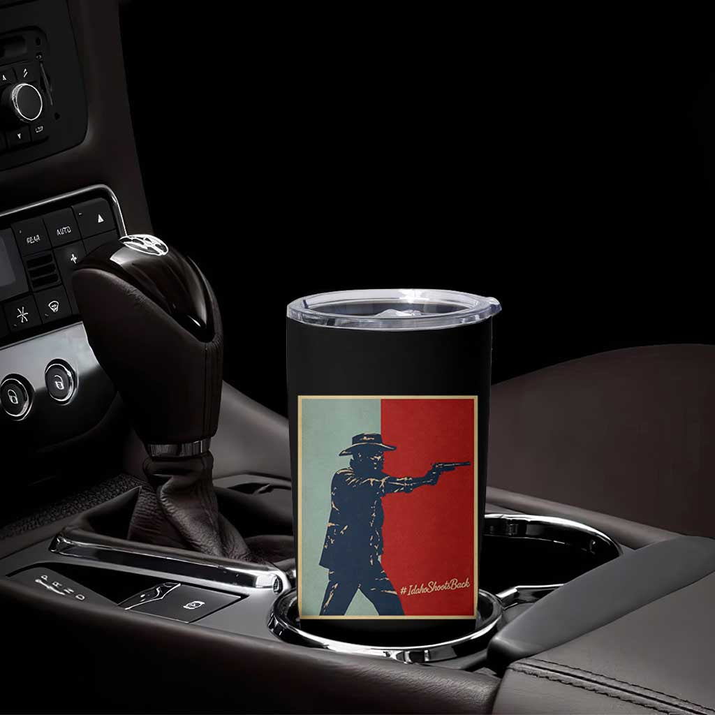 Idaho Shoots Back Vintage Pop Art Poster Style Graphic Tumbler Cup