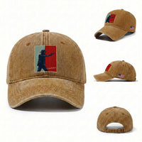 Idaho Shoots Back Vintage Pop Art Poster Style Graphic Washed Cotton Baseball Cap
