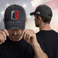 Idaho Shoots Back Vintage Pop Art Poster Style Graphic Washed Cotton Baseball Cap