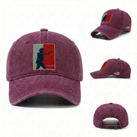 Idaho Shoots Back Vintage Pop Art Poster Style Graphic Washed Cotton Baseball Cap