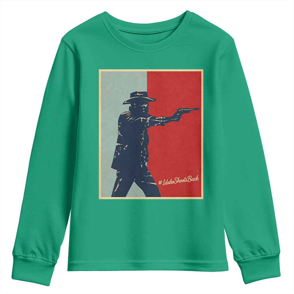 Idaho Shoots Back Vintage Pop Art Poster Style Graphic Youth Sweatshirt