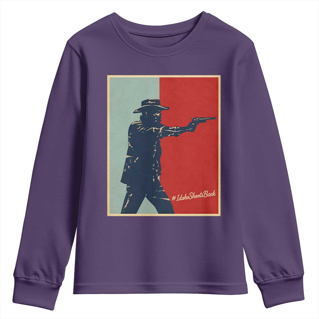 Idaho Shoots Back Vintage Pop Art Poster Style Graphic Youth Sweatshirt