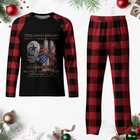 We Will Never Forget 9 11 Memorial 25th Anniversary Plaid Pajama Set Patriotic American Flag Ribbon
