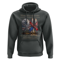 We Will Never Forget 9 11 Memorial 25th Anniversary Hoodie Patriotic American Flag Ribbon