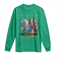 We Will Never Forget 9 11 Memorial 25th Anniversary Long Sleeve Shirt Patriotic American Flag Ribbon