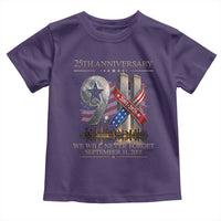 We Will Never Forget 9 11 Memorial 25th Anniversary Toddler T Shirt Patriotic American Flag Ribbon