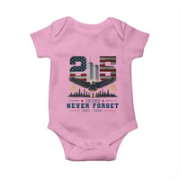 Patriotic Soaring Bald Eagle 9 11 Memorial 25th Anniversary Baby Onesie 25 Years 2021 2026 Never Forget