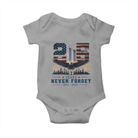 Patriotic Soaring Bald Eagle 9 11 Memorial 25th Anniversary Baby Onesie 25 Years 2021 2026 Never Forget
