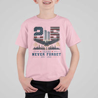 Patriotic Soaring Bald Eagle 9 11 Memorial 25th Anniversary T Shirt For Kid 25 Years 2021 2026 Never Forget