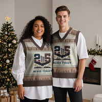 Patriotic Soaring Bald Eagle 9 11 Memorial 25th Anniversary V-Neck Knit Sweater Vest 25 Years 2021 2026 Never Forget