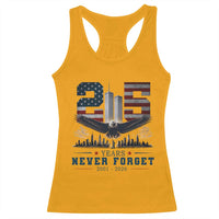 Patriotic Soaring Bald Eagle 9 11 Memorial 25th Anniversary Racerback Tank Top 25 Years 2021 2026 Never Forget
