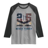 Patriotic Soaring Bald Eagle 9 11 Memorial 25th Anniversary Raglan Shirt 25 Years 2021 2026 Never Forget