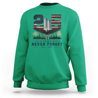 Patriotic Soaring Bald Eagle 9 11 Memorial 25th Anniversary Sweatshirt 25 Years 2021 2026 Never Forget