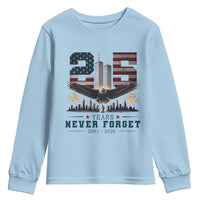 Patriotic Soaring Bald Eagle 9 11 Memorial 25th Anniversary Youth Sweatshirt 25 Years 2021 2026 Never Forget