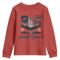 Patriotic Soaring Bald Eagle 9 11 Memorial 25th Anniversary Youth Sweatshirt 25 Years 2021 2026 Never Forget