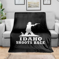 Idaho Shoots Back Cowboy Gunslinger Silhouette Patriotic Graphic Throw Blanket