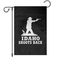 Idaho Shoots Back Cowboy Gunslinger Silhouette Patriotic Graphic Garden Flag