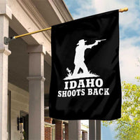 Idaho Shoots Back Cowboy Gunslinger Silhouette Patriotic Graphic Garden Flag