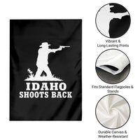 Idaho Shoots Back Cowboy Gunslinger Silhouette Patriotic Graphic Garden Flag