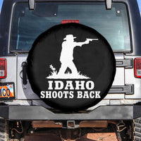 Idaho Shoots Back Cowboy Gunslinger Silhouette Patriotic Graphic Spare Tire Cover