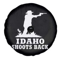 Idaho Shoots Back Cowboy Gunslinger Silhouette Patriotic Graphic Spare Tire Cover