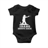 Idaho Shoots Back Cowboy Gunslinger Silhouette Patriotic Graphic Baby Onesie