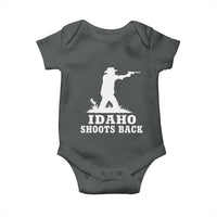 Idaho Shoots Back Cowboy Gunslinger Silhouette Patriotic Graphic Baby Onesie