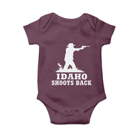 Idaho Shoots Back Cowboy Gunslinger Silhouette Patriotic Graphic Baby Onesie
