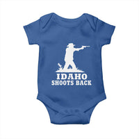 Idaho Shoots Back Cowboy Gunslinger Silhouette Patriotic Graphic Baby Onesie