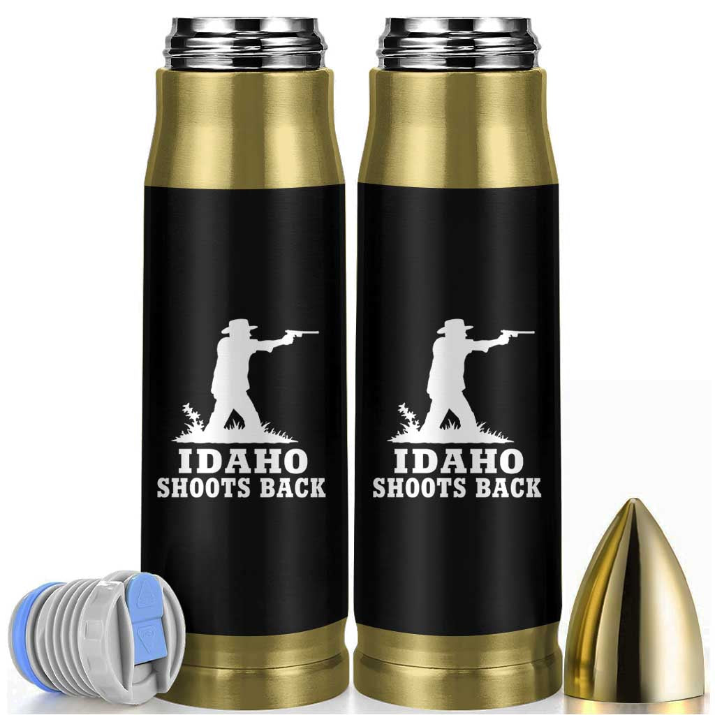 Idaho Shoots Back Cowboy Gunslinger Silhouette Patriotic Graphic Bullet Tumbler