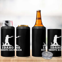 Idaho Shoots Back Cowboy Gunslinger Silhouette Patriotic Graphic 4 in 1 Can Cooler Tumbler