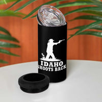 Idaho Shoots Back Cowboy Gunslinger Silhouette Patriotic Graphic 4 in 1 Can Cooler Tumbler