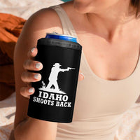 Idaho Shoots Back Cowboy Gunslinger Silhouette Patriotic Graphic 4 in 1 Can Cooler Tumbler