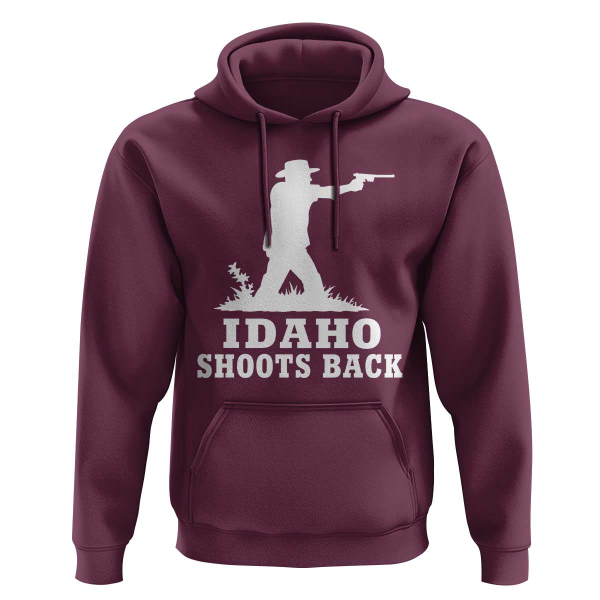 Idaho Shoots Back Cowboy Gunslinger Silhouette Patriotic Graphic Hoodie