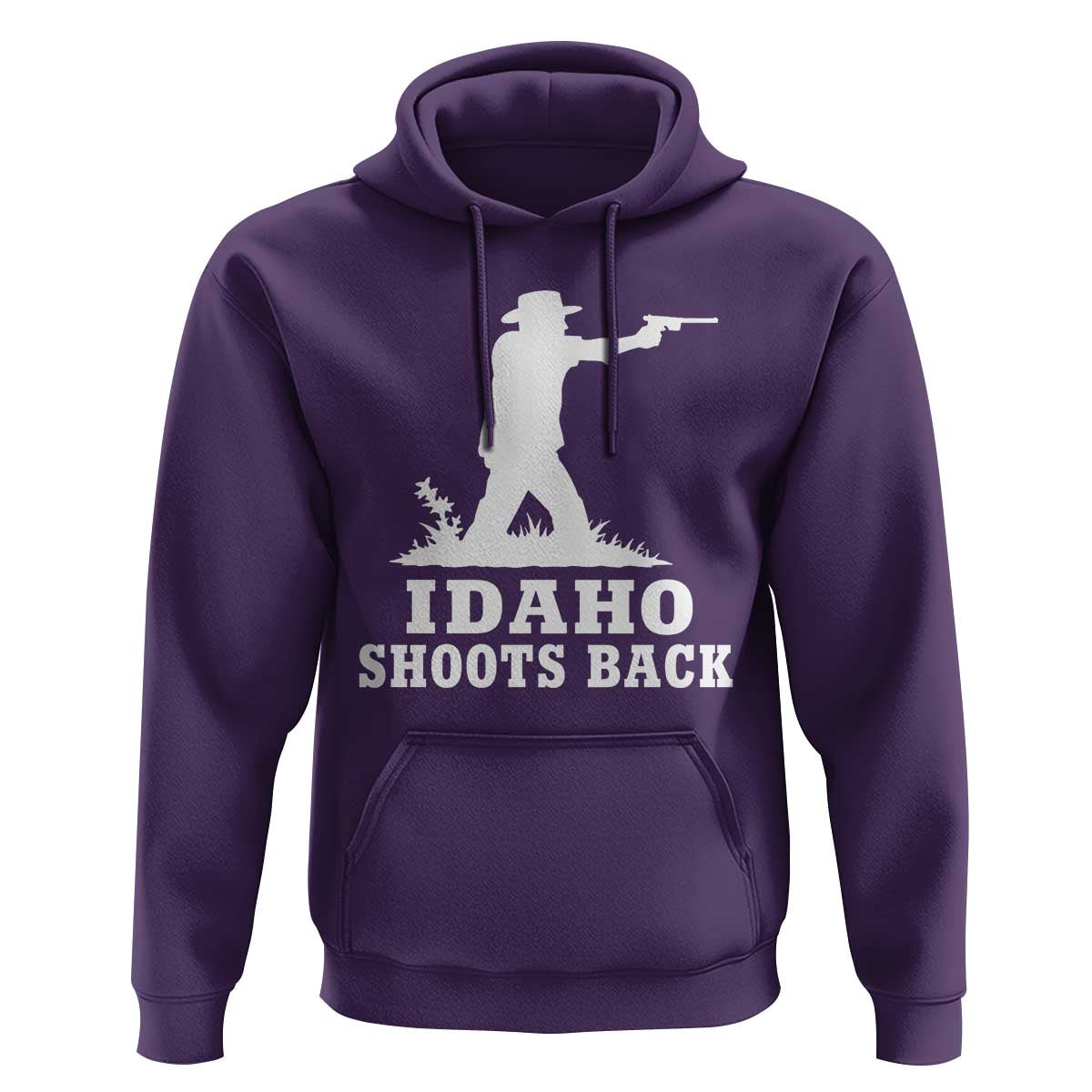 Idaho Shoots Back Cowboy Gunslinger Silhouette Patriotic Graphic Hoodie