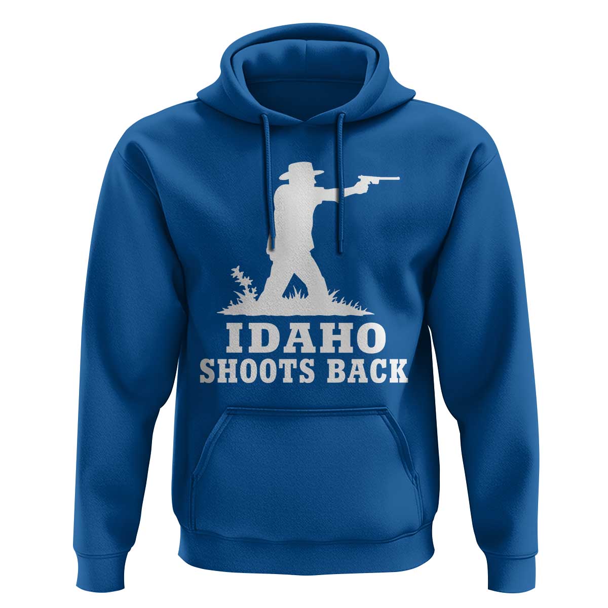 Idaho Shoots Back Cowboy Gunslinger Silhouette Patriotic Graphic Hoodie