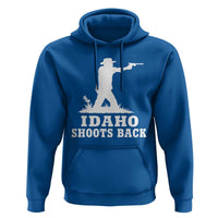 Idaho Shoots Back Cowboy Gunslinger Silhouette Patriotic Graphic Hoodie