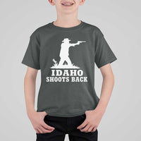 Idaho Shoots Back Cowboy Gunslinger Silhouette Patriotic Graphic T Shirt For Kid