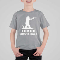 Idaho Shoots Back Cowboy Gunslinger Silhouette Patriotic Graphic T Shirt For Kid