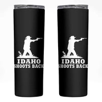 Idaho Shoots Back Cowboy Gunslinger Silhouette Patriotic Graphic Skinny Tumbler