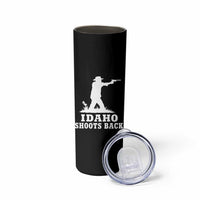 Idaho Shoots Back Cowboy Gunslinger Silhouette Patriotic Graphic Skinny Tumbler