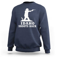 Idaho Shoots Back Cowboy Gunslinger Silhouette Patriotic Graphic Sweatshirt